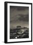 High angle view of a city lit up at dusk, Madrid, Spain-null-Framed Photographic Print