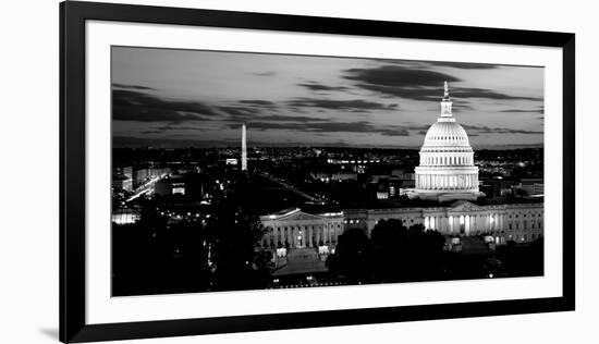 High Angle View of a City Lit Up at Dusk, Washington Dc, USA-null-Framed Photographic Print