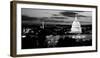 High Angle View of a City Lit Up at Dusk, Washington Dc, USA-null-Framed Premium Photographic Print