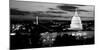 High Angle View of a City Lit Up at Dusk, Washington Dc, USA-null-Mounted Premium Photographic Print