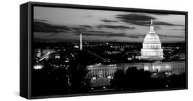 High Angle View of a City Lit Up at Dusk, Washington Dc, USA-null-Framed Stretched Canvas