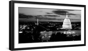 High Angle View of a City Lit Up at Dusk, Washington Dc, USA-null-Framed Photographic Print