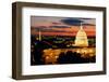 High angle view of a city lit up at dusk, Washington DC, USA-null-Framed Photographic Print