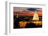 High angle view of a city lit up at dusk, Washington DC, USA-null-Framed Photographic Print