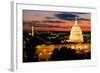 High angle view of a city lit up at dusk, Washington DC, USA-null-Framed Photographic Print