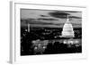 High angle view of a city lit up at dusk, Washington DC, USA-null-Framed Photographic Print
