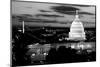 High angle view of a city lit up at dusk, Washington DC, USA-null-Mounted Photographic Print