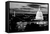 High angle view of a city lit up at dusk, Washington DC, USA-null-Framed Stretched Canvas