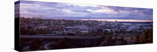 High Angle View of a City, Tacoma, Pierce County, Washington State, USA 2010-null-Stretched Canvas