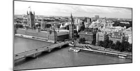 High Angle View of a Cityscape, Houses of Parliament, Thames River, City of Westminster-null-Mounted Photographic Print