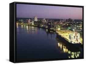 High Angle View of a Container Ship, Savannah, Georgia, USA-null-Framed Stretched Canvas