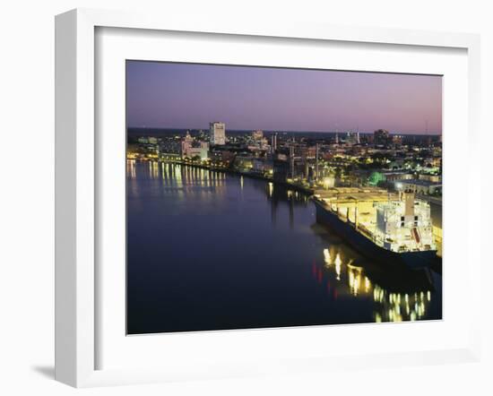 High Angle View of a Container Ship, Savannah, Georgia, USA-null-Framed Photographic Print