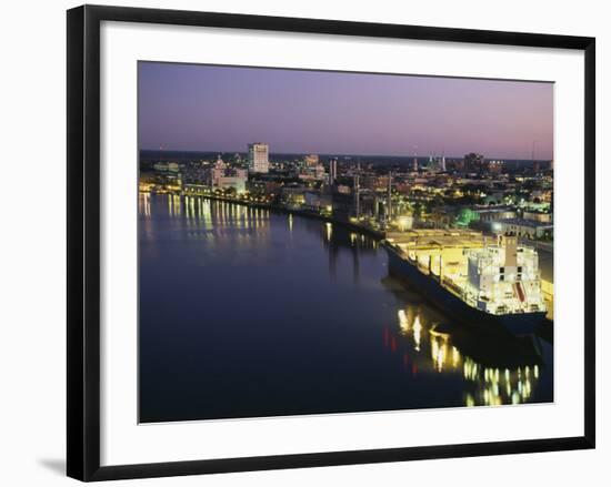 High Angle View of a Container Ship, Savannah, Georgia, USA-null-Framed Photographic Print