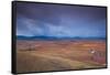 High angle view of a field, Consuegra, Toledo Province, Castilla La Mancha, Spain-null-Framed Stretched Canvas