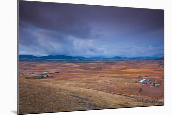 High angle view of a field, Consuegra, Toledo Province, Castilla La Mancha, Spain-null-Mounted Photographic Print