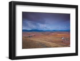 High angle view of a field, Consuegra, Toledo Province, Castilla La Mancha, Spain-null-Framed Photographic Print