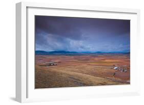 High angle view of a field, Consuegra, Toledo Province, Castilla La Mancha, Spain-null-Framed Photographic Print