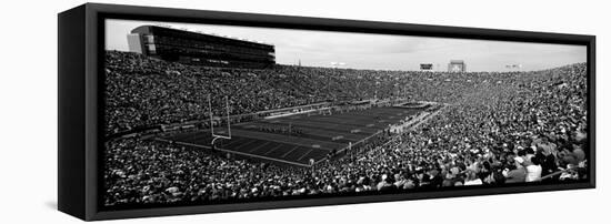 High Angle View of a Football Stadium Full of Spectators, Notre Dame Stadium, South Bend-null-Framed Stretched Canvas