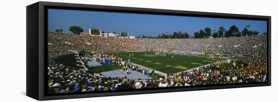 High Angle View of a Football Stadium Full of Spectators, the Rose Bowl, Pasadena-null-Framed Stretched Canvas