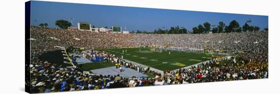 High Angle View of a Football Stadium Full of Spectators, the Rose Bowl, Pasadena-null-Stretched Canvas
