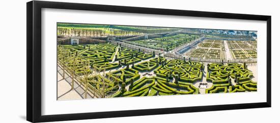 High angle view of a garden of a castle, Chateau De Villandry, Villandry, Indre-et-Loire, France-null-Framed Photographic Print