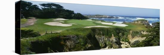 High Angle View of a Golf Course, Cypress Point Golf Course, Pebble Beach, California, USA-null-Stretched Canvas