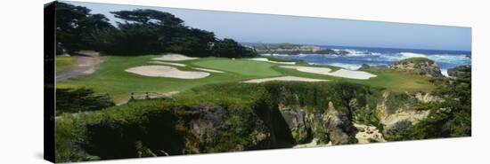 High Angle View of a Golf Course, Cypress Point Golf Course, Pebble Beach, California, USA-null-Stretched Canvas