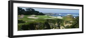 High Angle View of a Golf Course, Cypress Point Golf Course, Pebble Beach, California, USA-null-Framed Premium Photographic Print