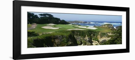 High Angle View of a Golf Course, Cypress Point Golf Course, Pebble Beach, California, USA-null-Framed Photographic Print