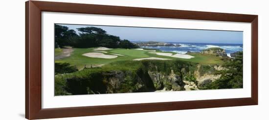 High Angle View of a Golf Course, Cypress Point Golf Course, Pebble Beach, California, USA-null-Framed Photographic Print