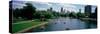 High Angle View of a Group of People on a Paddle Boat in a Lake, Lincoln Park, Chicago-null-Stretched Canvas