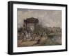 High Angle View of a Group of People Walking in a Park, Bastion Promenade, Vienna, Austria-null-Framed Giclee Print