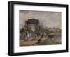 High Angle View of a Group of People Walking in a Park, Bastion Promenade, Vienna, Austria-null-Framed Giclee Print