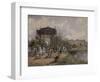 High Angle View of a Group of People Walking in a Park, Bastion Promenade, Vienna, Austria-null-Framed Giclee Print