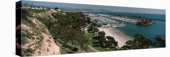 High Angle View of a Harbor, Dana Point Harbor, Dana Point, Orange County, California, USA-null-Stretched Canvas