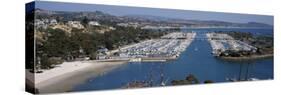 High Angle View of a Harbor, Dana Point Harbor, Dana Point, Orange County, California, USA-null-Stretched Canvas