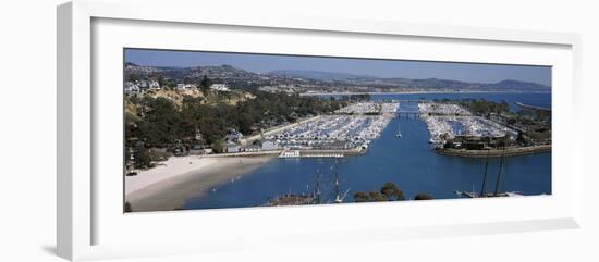 High Angle View of a Harbor, Dana Point Harbor, Dana Point, Orange County, California, USA-null-Framed Photographic Print