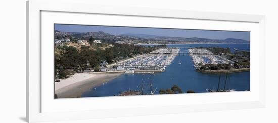 High Angle View of a Harbor, Dana Point Harbor, Dana Point, Orange County, California, USA-null-Framed Photographic Print