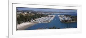 High Angle View of a Harbor, Dana Point Harbor, Dana Point, Orange County, California, USA-null-Framed Photographic Print