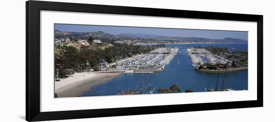High Angle View of a Harbor, Dana Point Harbor, Dana Point, Orange County, California, USA-null-Framed Photographic Print