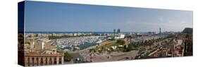 High Angle View of a Harbor, Port Vell, Barcelona, Catalonia, Spain-null-Stretched Canvas