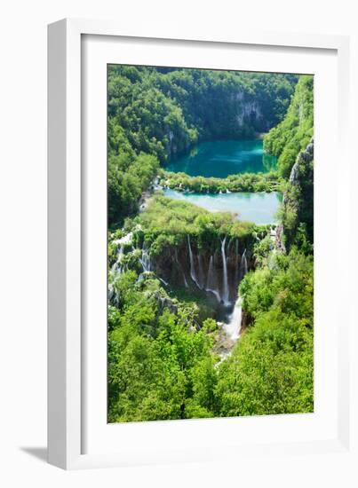 High Angle View of a Lake, Gavanovac Lake, Plitvice Lakes National Park, Croatia-null-Framed Photographic Print