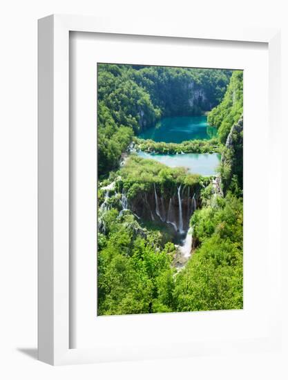 High Angle View of a Lake, Gavanovac Lake, Plitvice Lakes National Park, Croatia-null-Framed Photographic Print