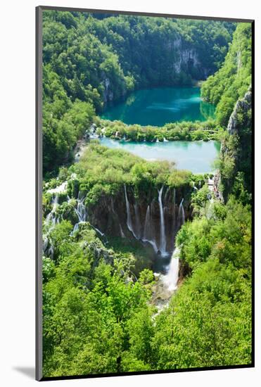 High Angle View of a Lake, Gavanovac Lake, Plitvice Lakes National Park, Croatia-null-Mounted Photographic Print