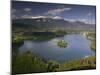 High Angle View of a Lake, Lake Bled, Julian Alps, Bled, Gorenjska, Slovenia-null-Mounted Photographic Print