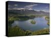 High Angle View of a Lake, Lake Bled, Julian Alps, Bled, Gorenjska, Slovenia-null-Stretched Canvas