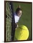 High Angle View of a Man Hitting a Tennis Ball-null-Framed Photographic Print