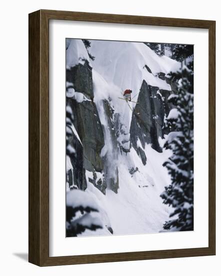 High Angle View of a Man Jumping-null-Framed Photographic Print