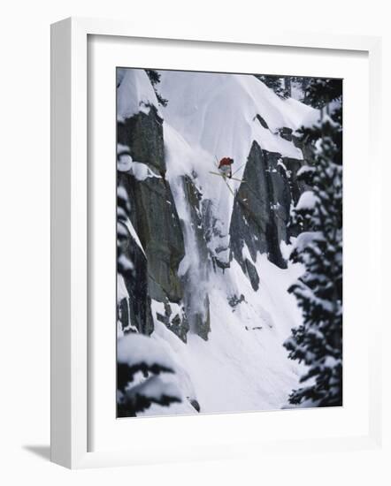 High Angle View of a Man Jumping-null-Framed Photographic Print