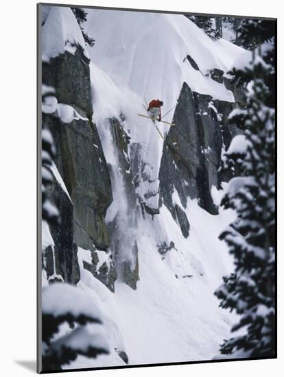 High Angle View of a Man Jumping-null-Mounted Photographic Print